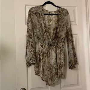 Sheer snakeskin romper